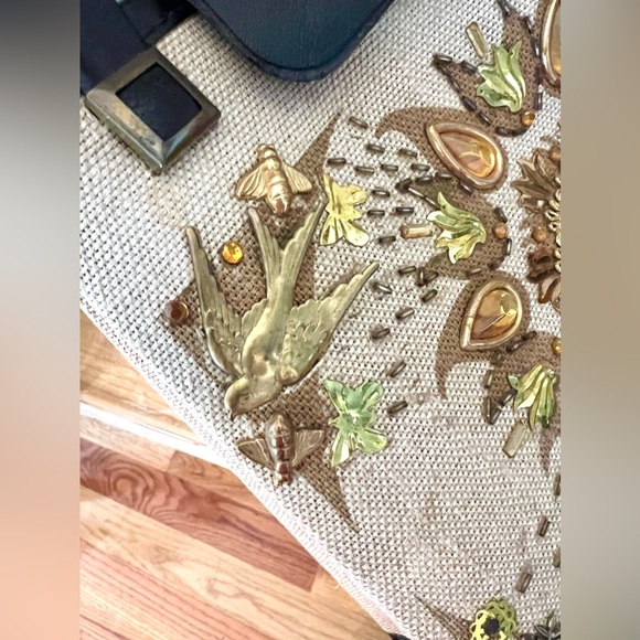 Vintage 1960s Enid Collin’s Style Beaded Handbag With Sparrows & Snowflakes - Picture 15 of 16